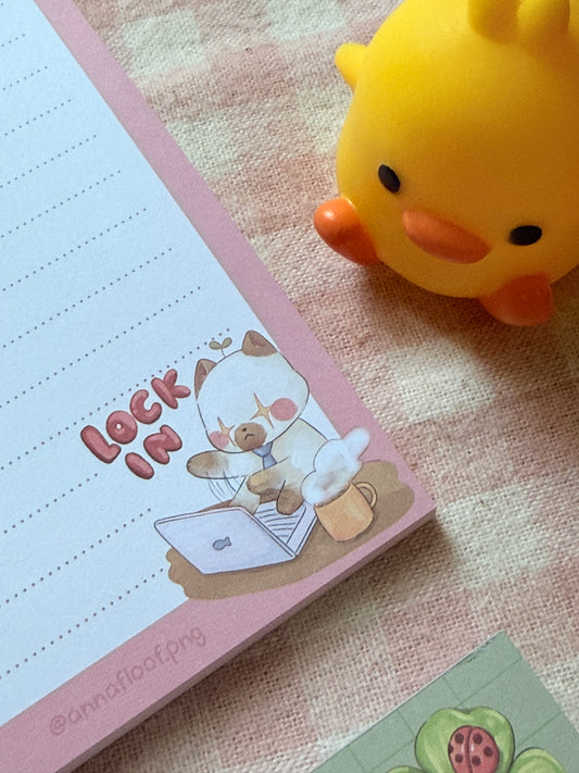 Lock in To do list notepads
