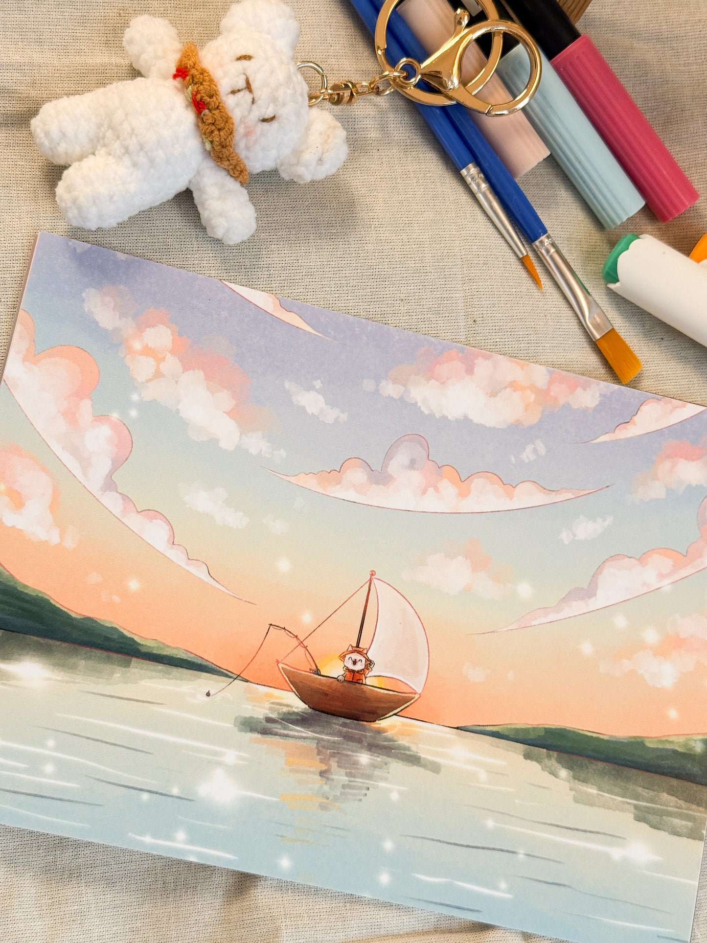 Sunset fishing | Art print