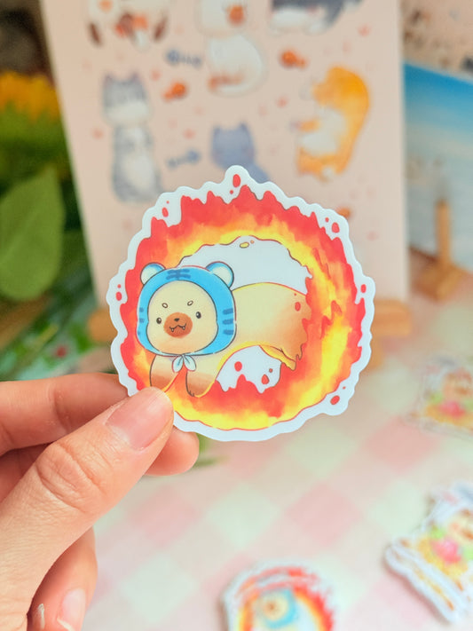 Fire ring cat - circus squad | Vinyl sticker