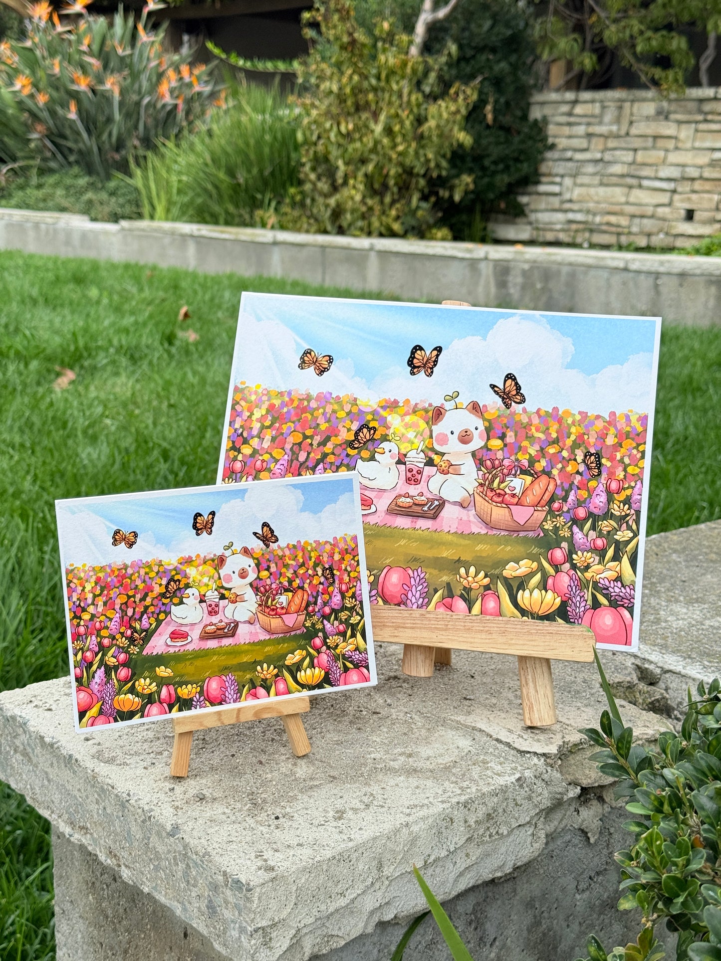 Flower meadow picnic | Art print