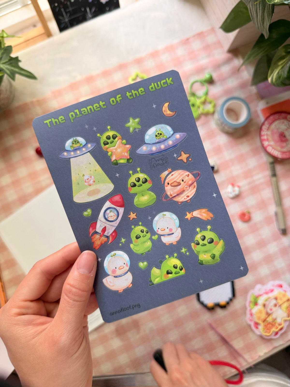 Planet of the duck | Sticker sheet