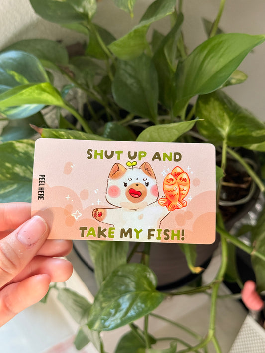 Shut up and take my fish | Credit card skin