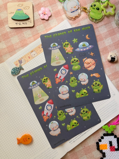 Planet of the duck | Sticker sheet