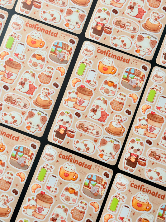 Catfeinated | Sticker sheet