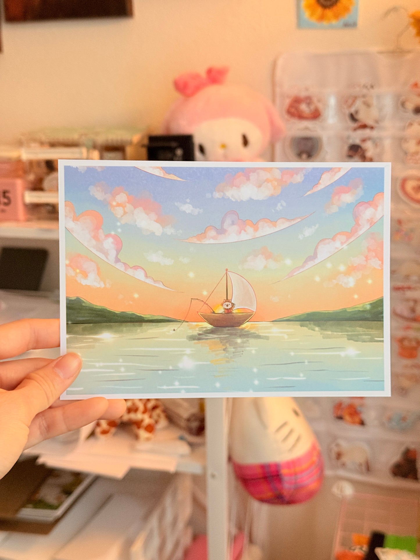 Sunset fishing | Art print