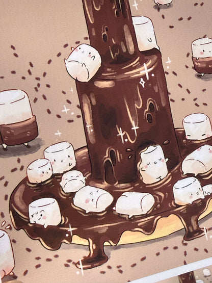 Marshmallow onsen | Art print