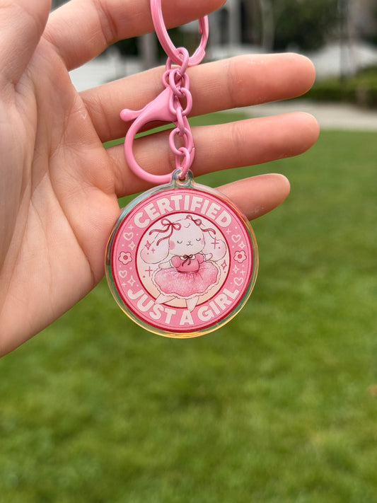 Just a girl certificate | Acrylic charm
