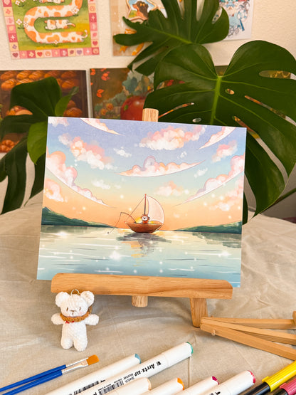 Sunset fishing | Art print