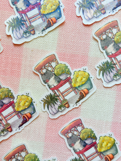 Cat and plants | Vinyl sticker