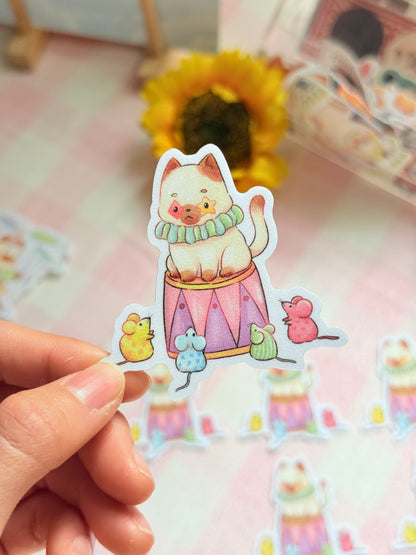 Cat and mice - circus squad | Vinyl sticker