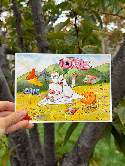 Flying kite | Art print